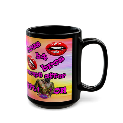 hoes b4 bros - Black Mug (color blur)