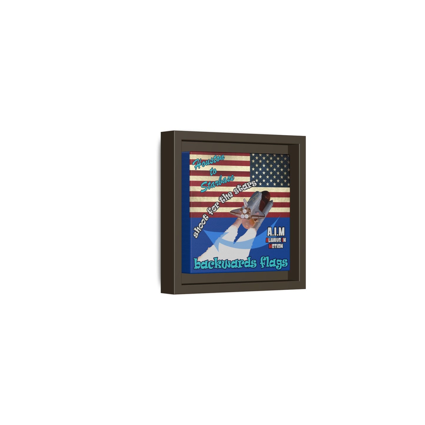 shoot for the stars - framed canvas art (dark blue)