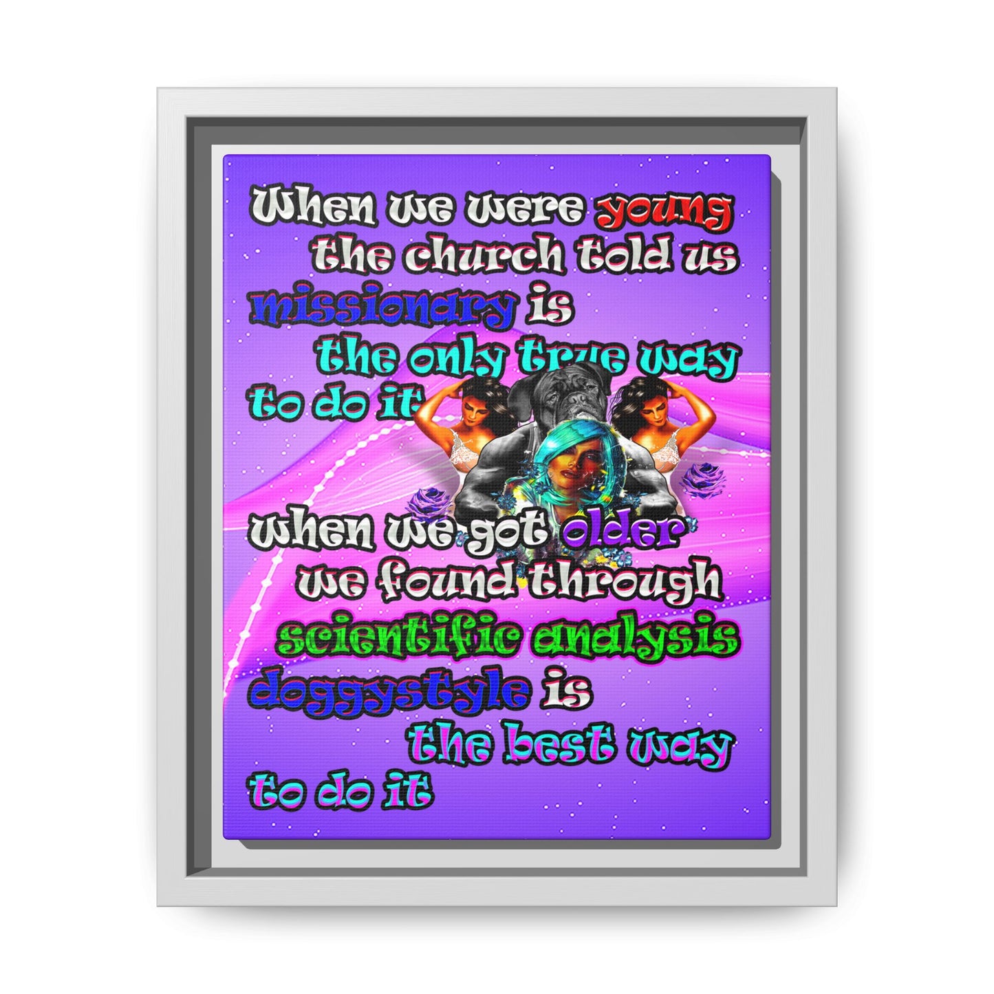 doggystyle - framed canvas art (purple-pink wave)