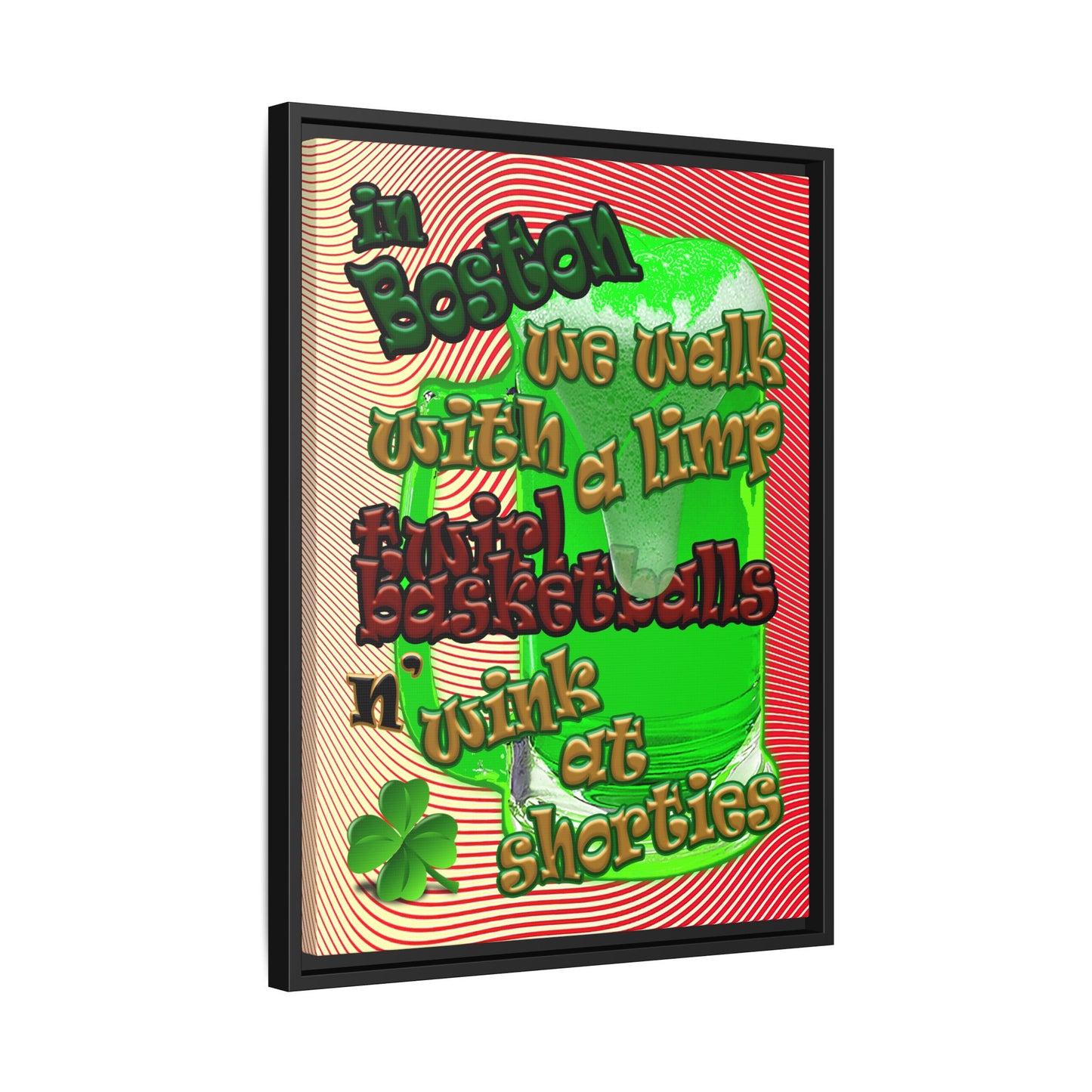 celtics logo - framed canvas art (yellow-orange wave)