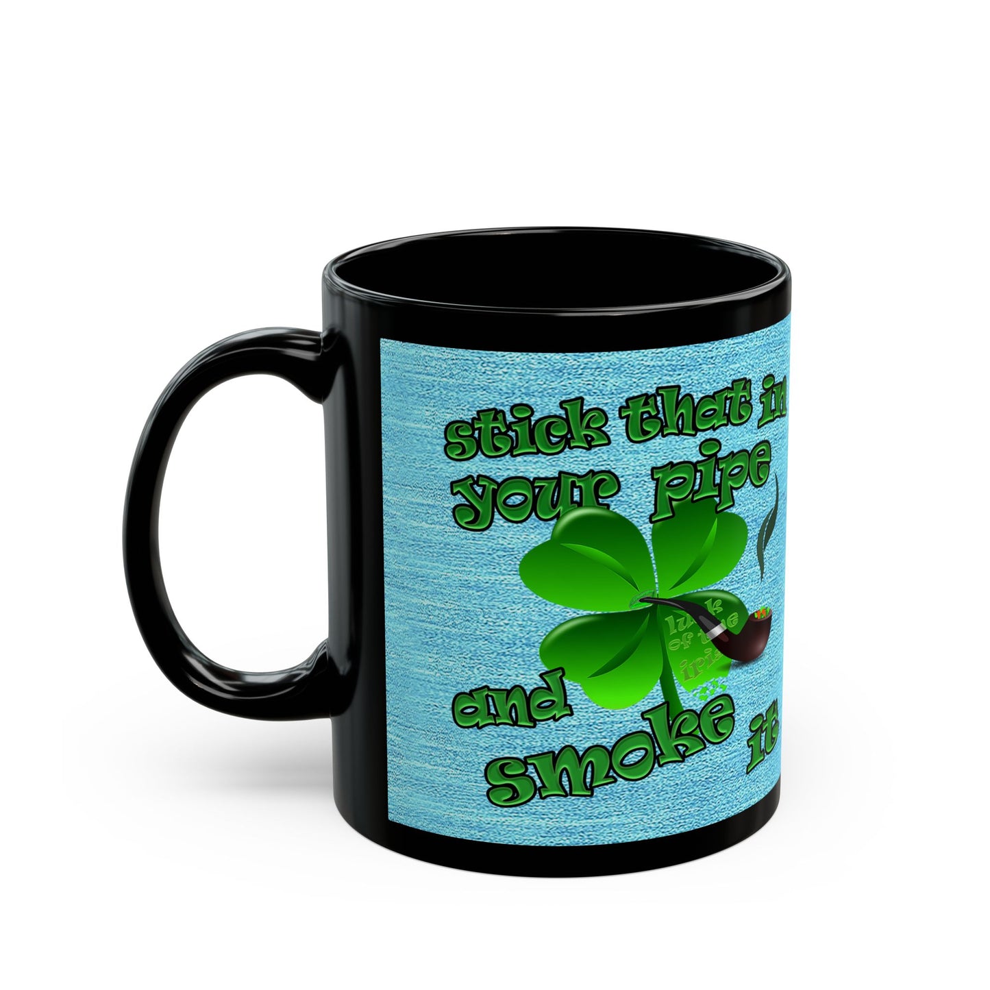 celtics logo - Black Mug (faded blue)