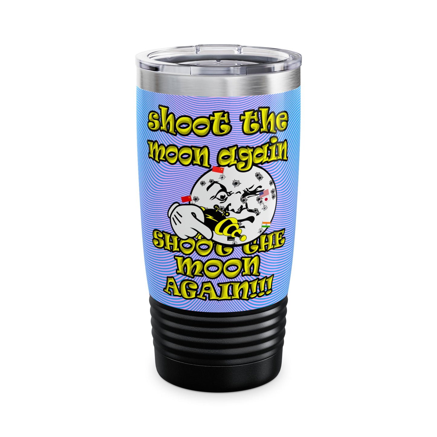 shoot the moon again - Ringneck Tumbler, 20oz (light blue-purple wave)