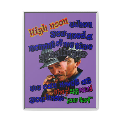 high noon - framed canvas art (light purple)
