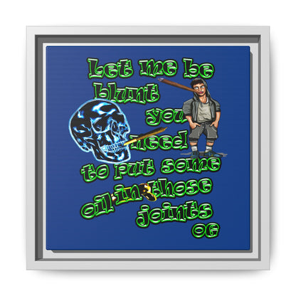 og - framed canvas art (dark blue)