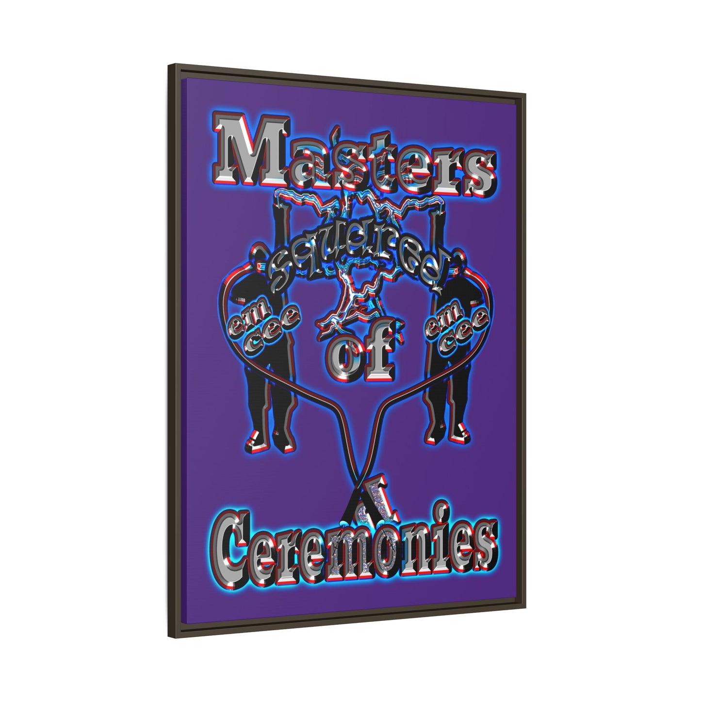 em cee squared - framed canvas art (purple)