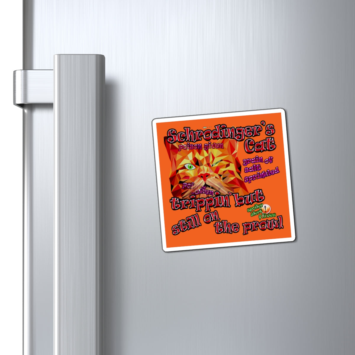schrodinger's cat - Magnets - (orange)