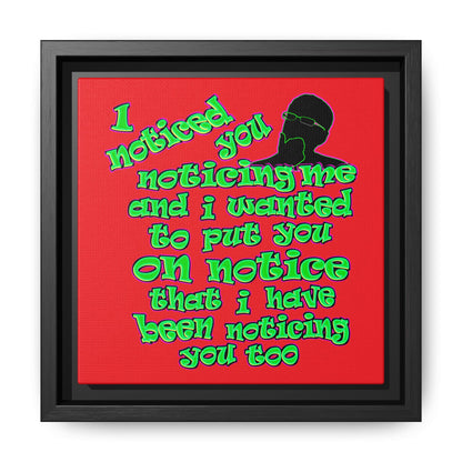 noticed you noticing - framed canvas art (red)