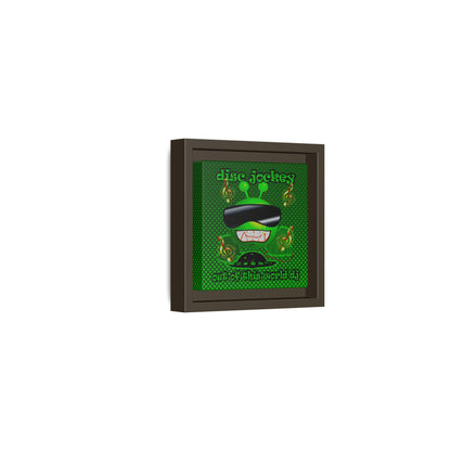 disc jockey - framed canvas art (logo green)