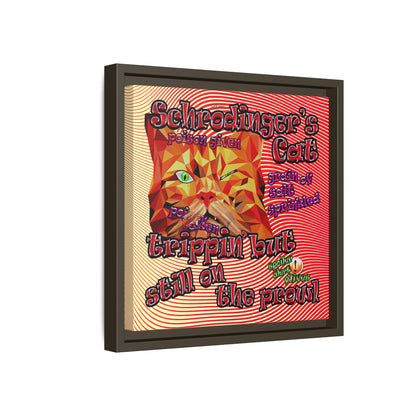 schrodinger's cat - framed canvas art (yellow-orange wave)