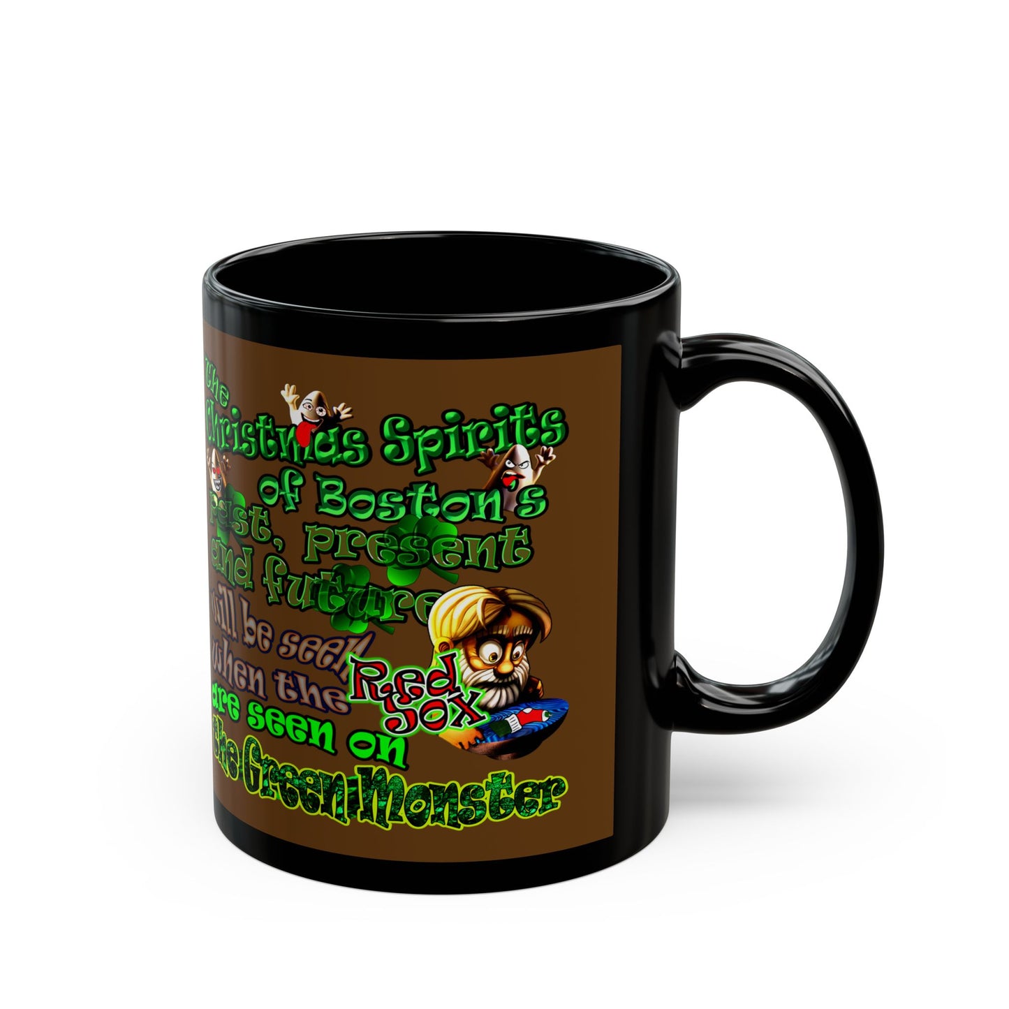 christmas spirits of boston - Black Mug (brown)