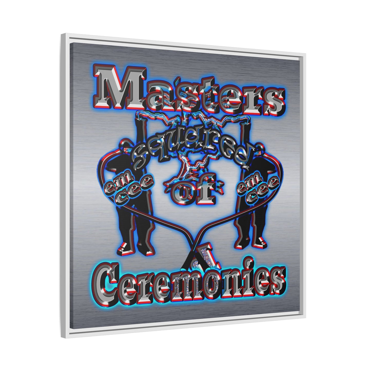 em cee squared - framed canvas art (brushed nickel)