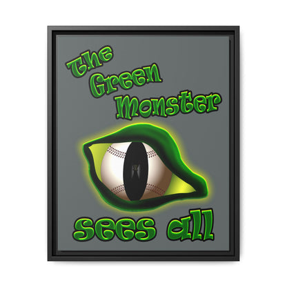 green monster - framed canvas art (dark grey)