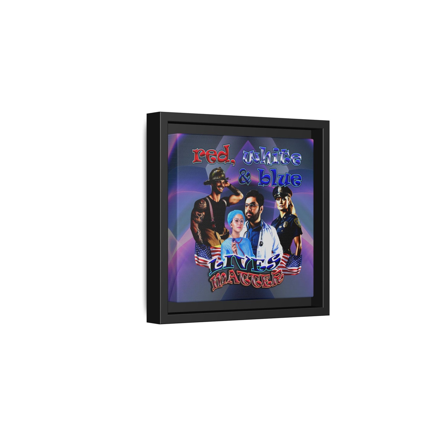 rw&b lives matter - framed canvas art (grey-pink wave)