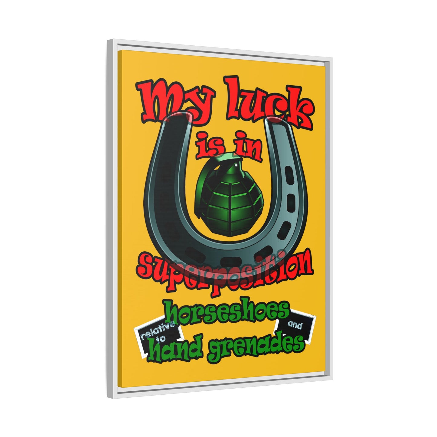 my luck - framed canvas art (yellow)