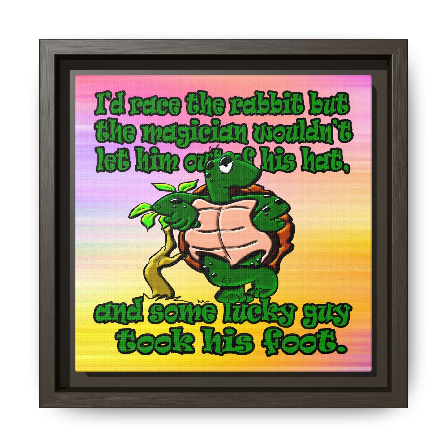 turtle race - framed canvas art (color blur)