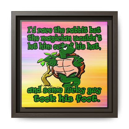turtle race - framed canvas art (color blur)