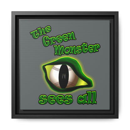 green monster - framed canvas art (dark grey)