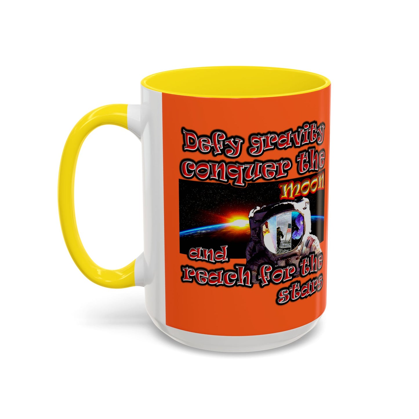 defy conquer reach - Accent Mug (orange)