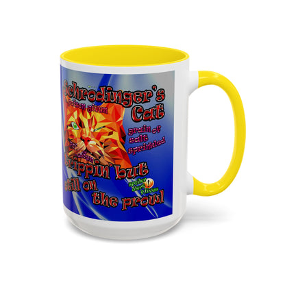 schrodinger's cat - Accent Mug (blue-white wave)