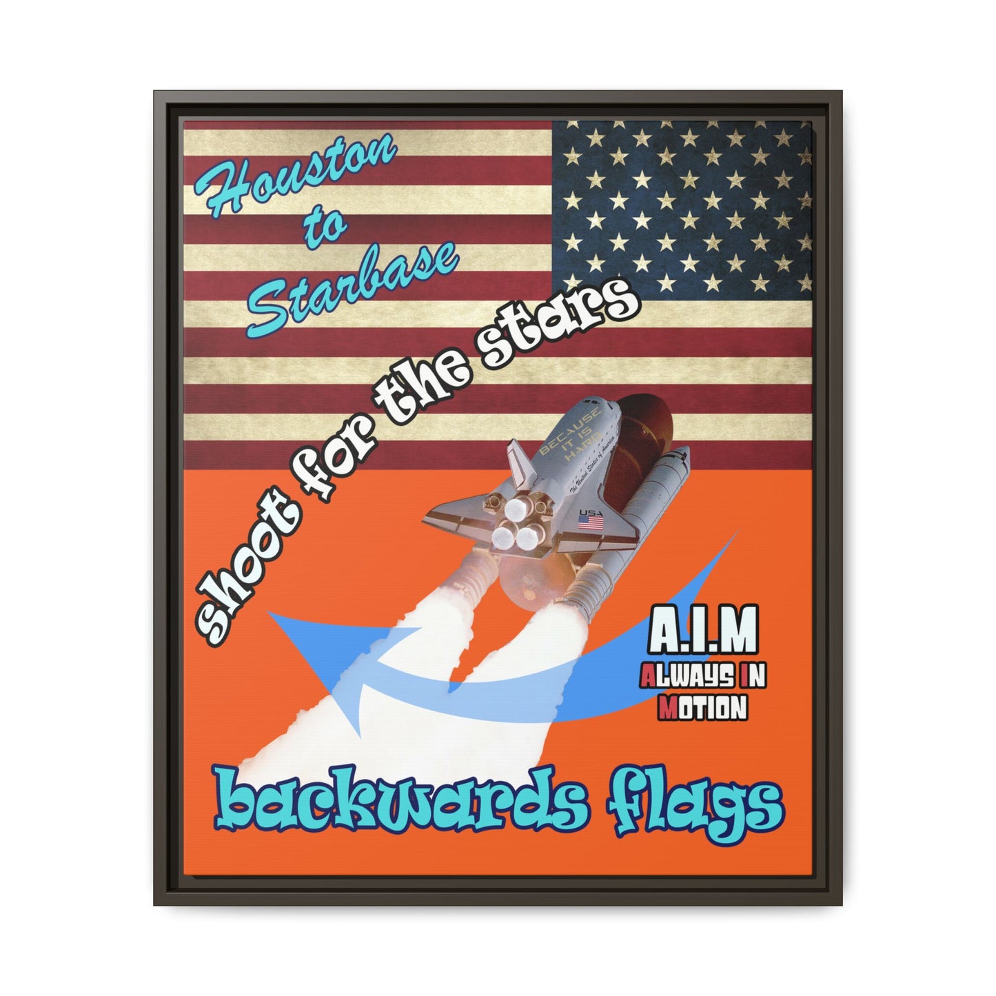 shoot for the stars - framed canvas art (orange)