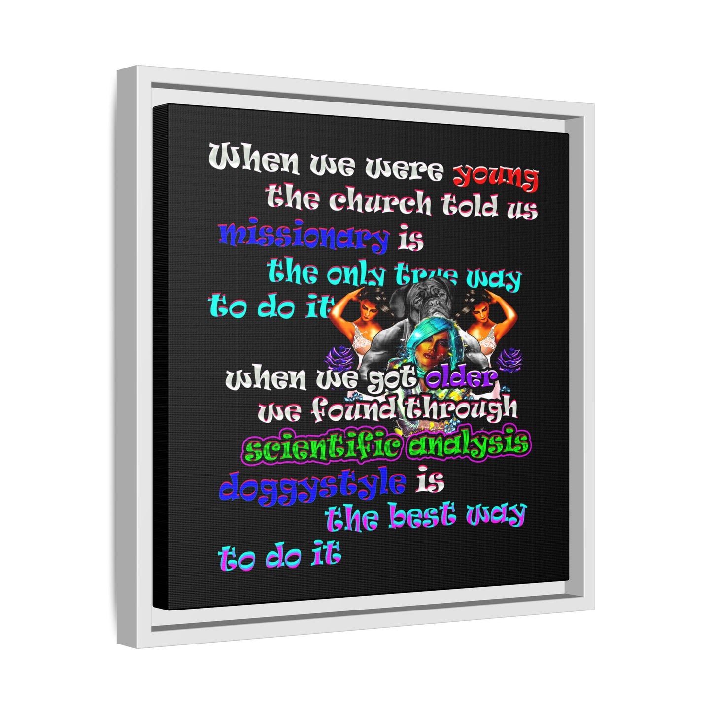 doggystyle - framed canvas art (black)
