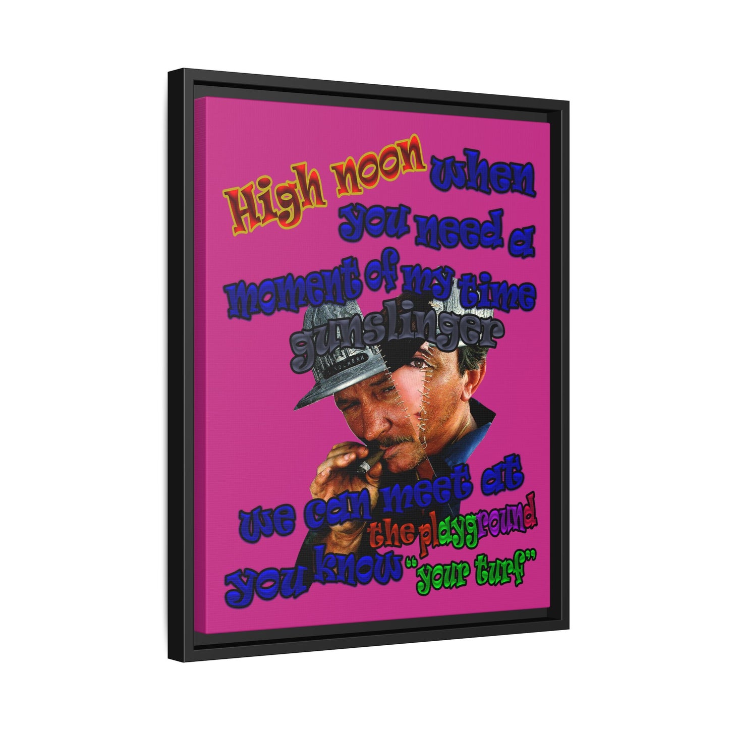 high noon - framed canvas art (pink)