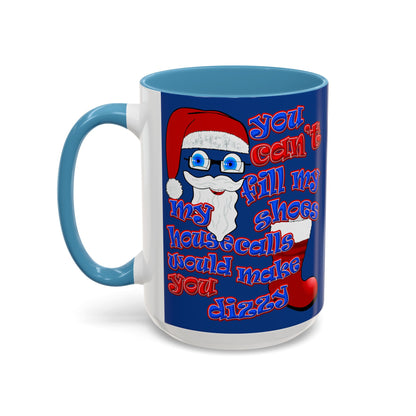 santa's shoes - Accent Mug (dark blue)