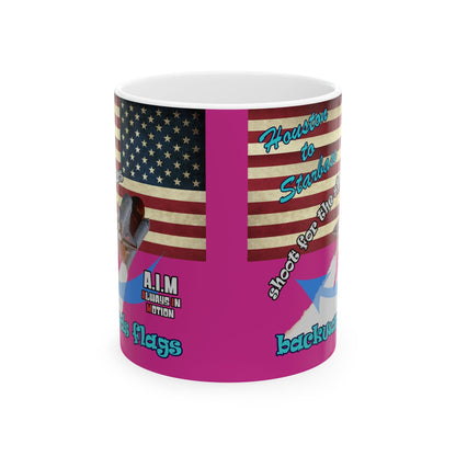 shoot for the stars - White Mug (pink)