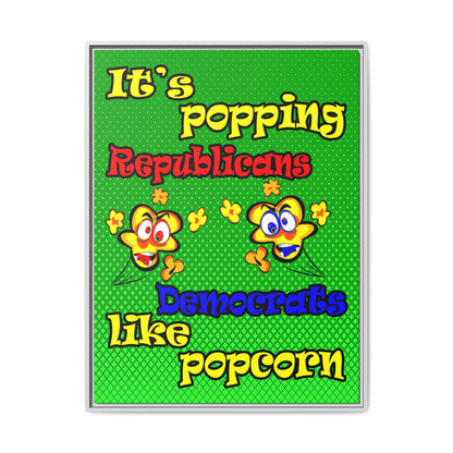 popping like popcorn - framed canvas art (logo green)