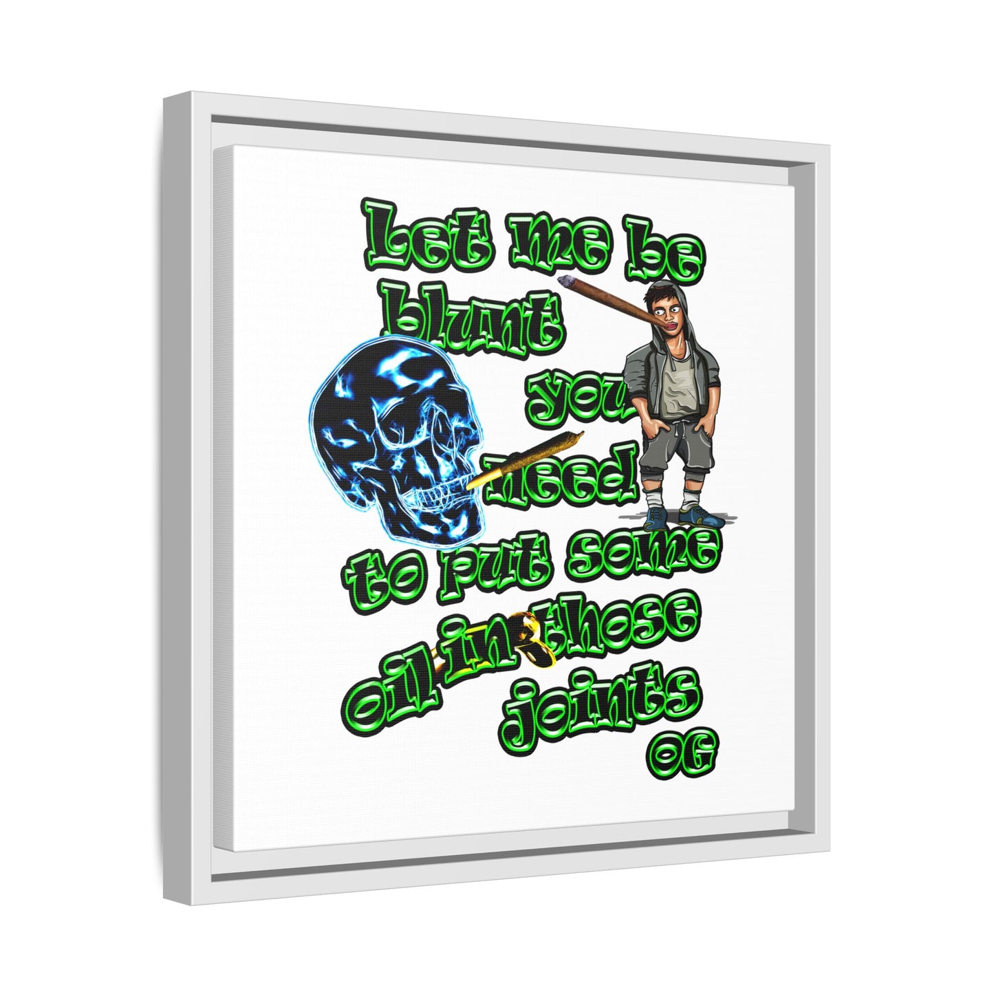 og - framed canvas art (white)