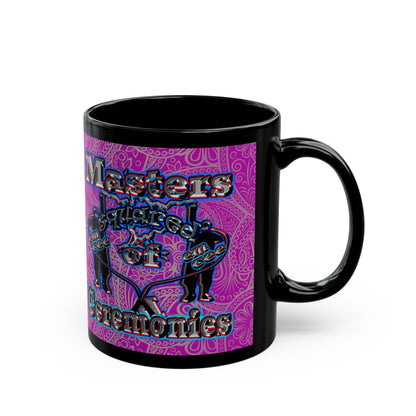 em cee squared - Black Mug (pink swirl)