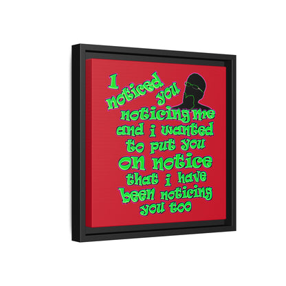 noticed you noticing - framed canvas art (dark red)