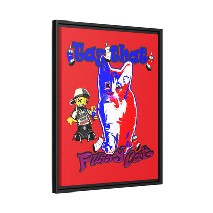 tag that - framed canvas art (red)