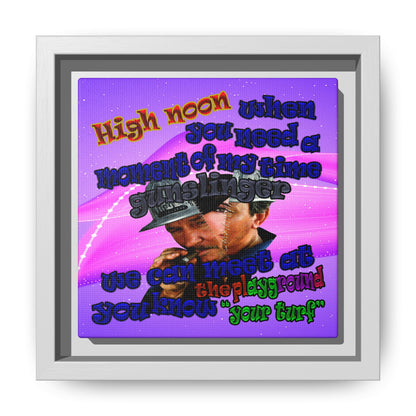 high noon - framed canvas art (purple-pink wave)