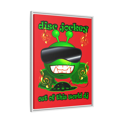 disc jockey - framed canvas art (red)