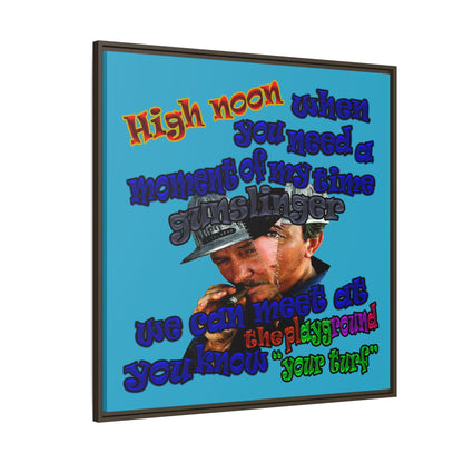 high noon - framed canvas art (turquoise)