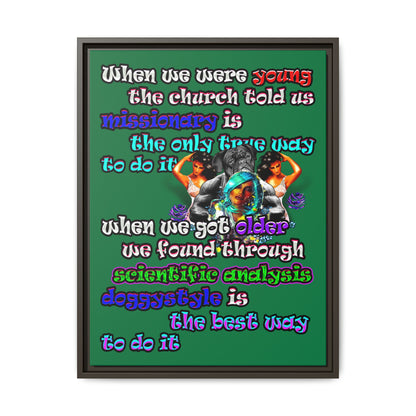 doggystyle - framed canvas art (dark green)