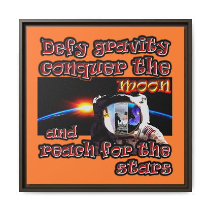 defy conquer reach - framed canvas art (crusta)