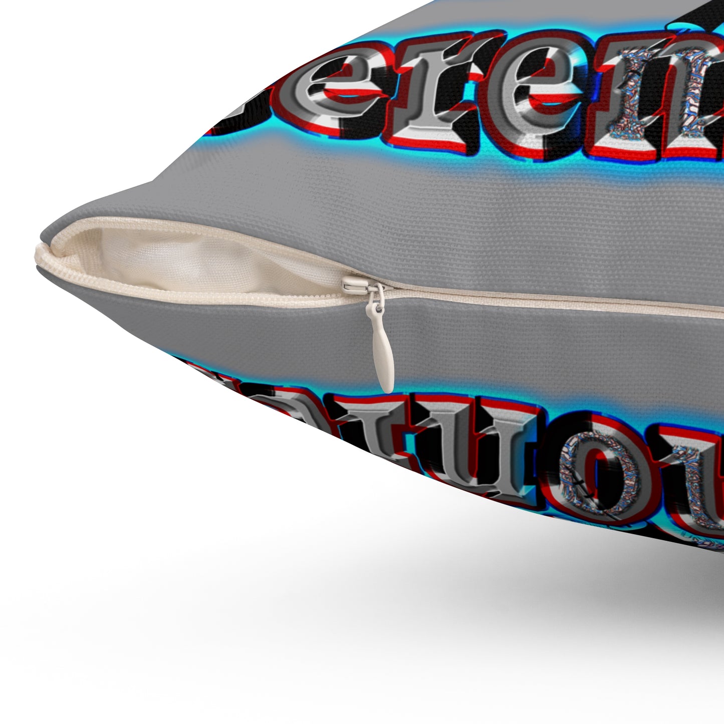 em cee squared - Spun Polyester Square Pillow - (grey)