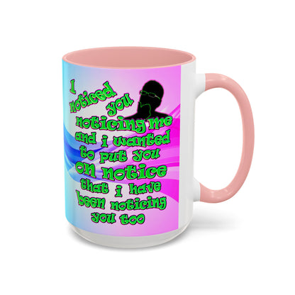 noticed you noticing - Accent Mug (light blue-pink wave)