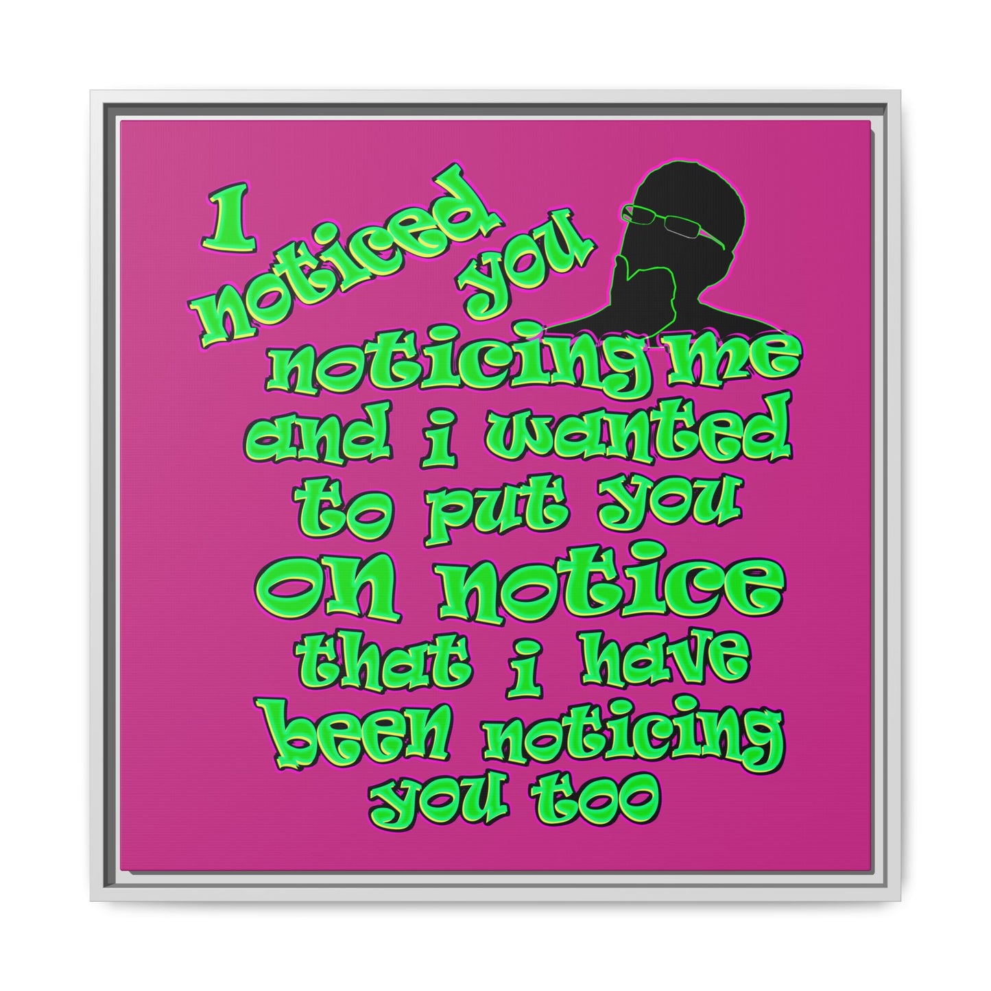 noticed you noticing - framed canvas art (pink)