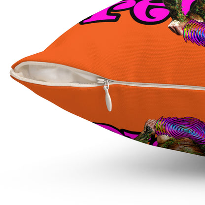 hoes b4 bros - Spun Polyester Square Pillow - (orange)