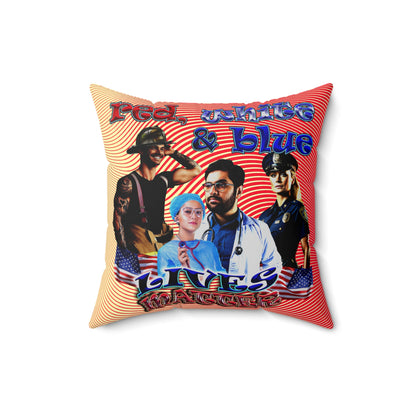 rw&b lives matter - Spun Polyester Square Pillow - (yellow-orange wave)