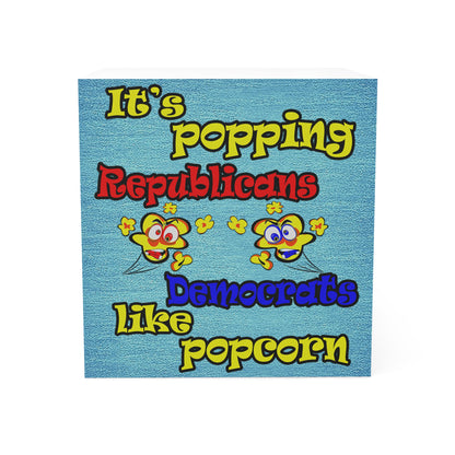 popping like popcorn - note cube (faded blue)