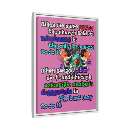 doggystyle - framed canvas art (light pink)