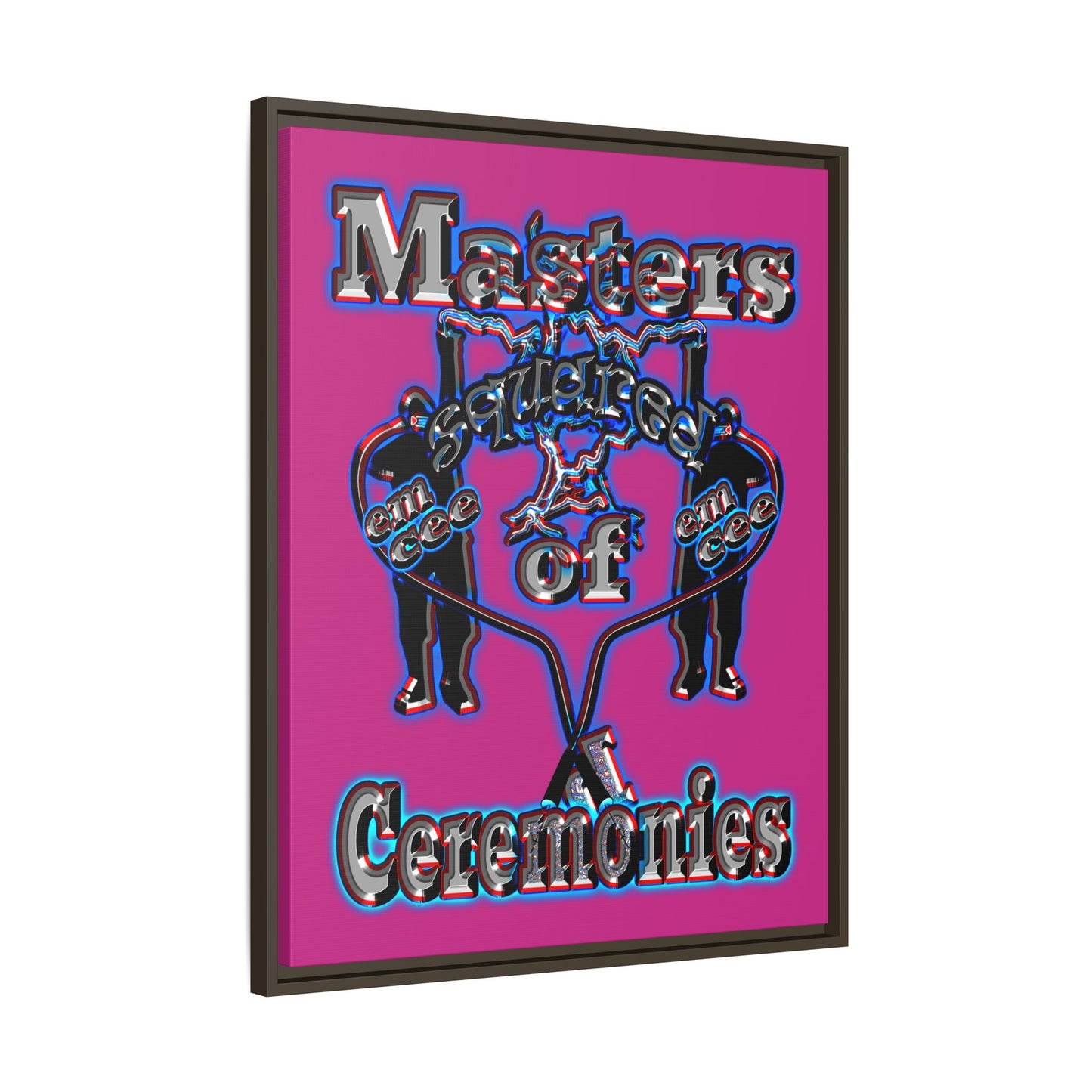 em cee squared - framed canvas art (pink)