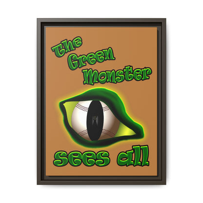 green monster - framed canvas art (light brown)