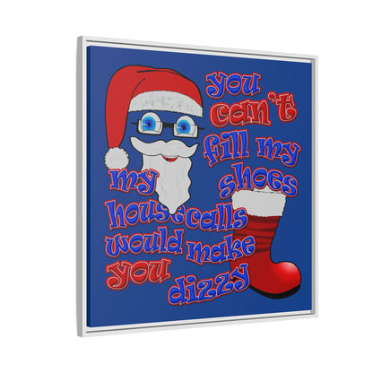 santa's shoes - framed canvas art (dark blue)