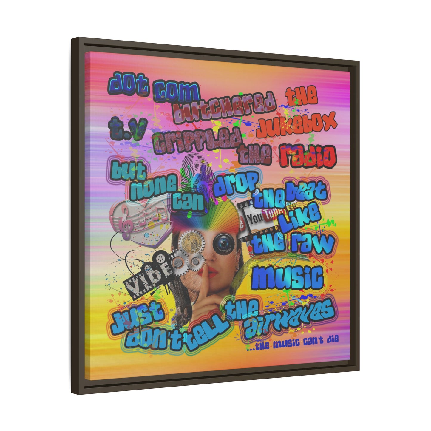drop the beat - framed canvas art (color blur)
