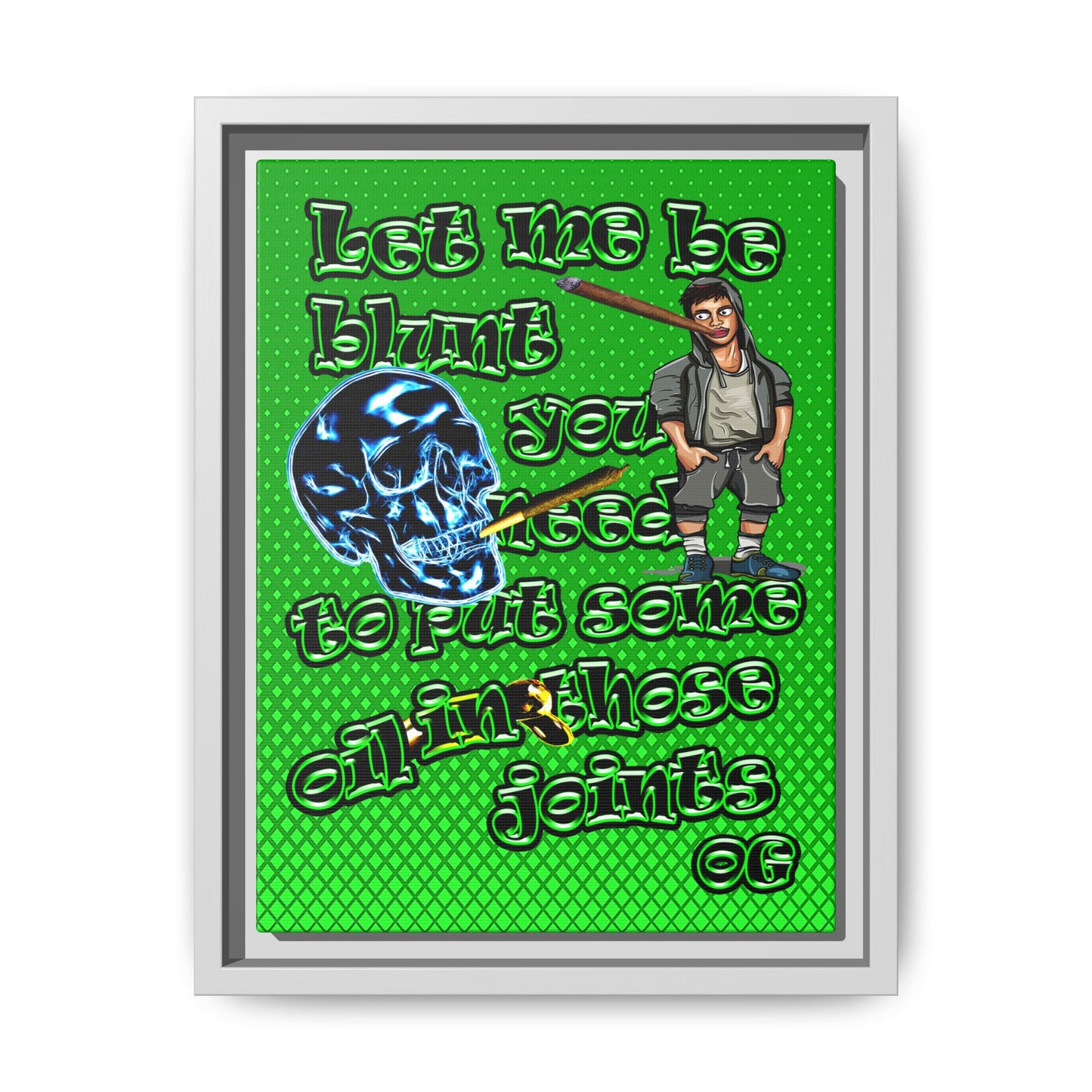 og - framed canvas art (logo green)